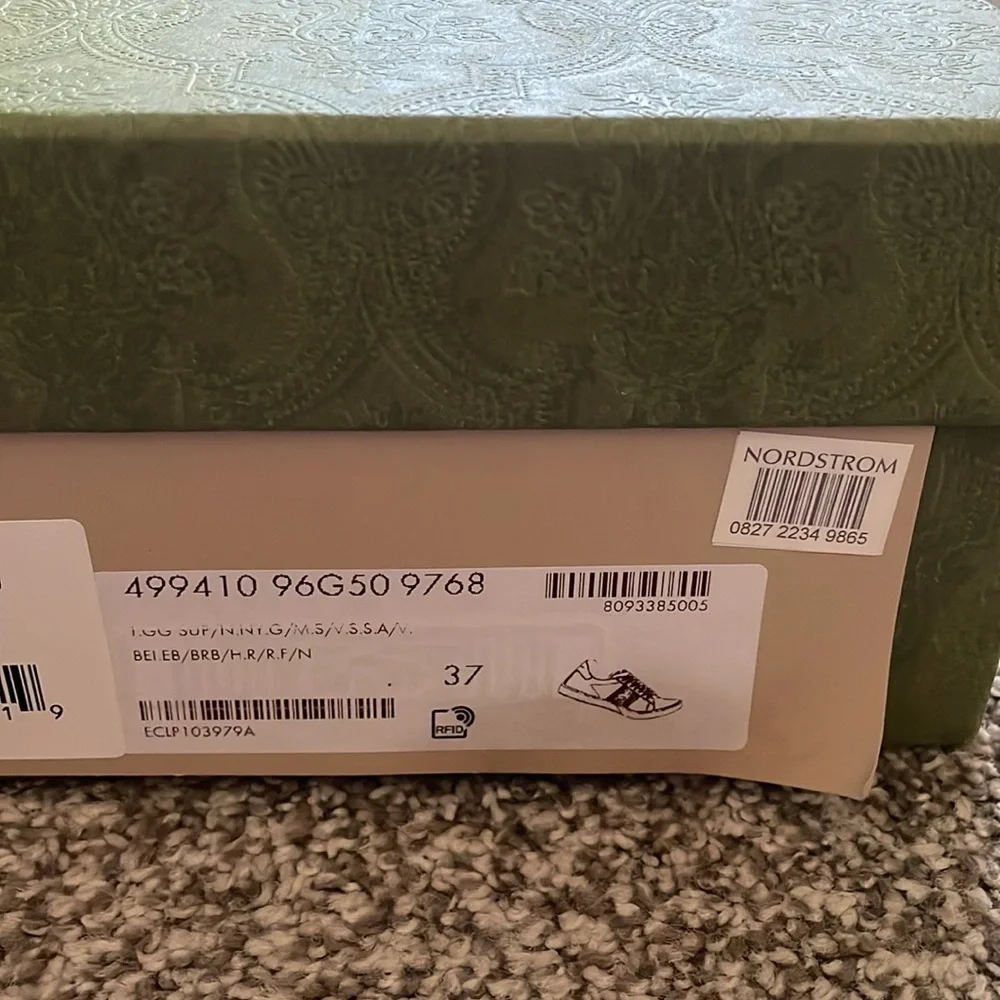 Size 37  Women's - Ace Gucci-GG Supreme Beige/Ebony/Blue/Red - Picture 9 of 9